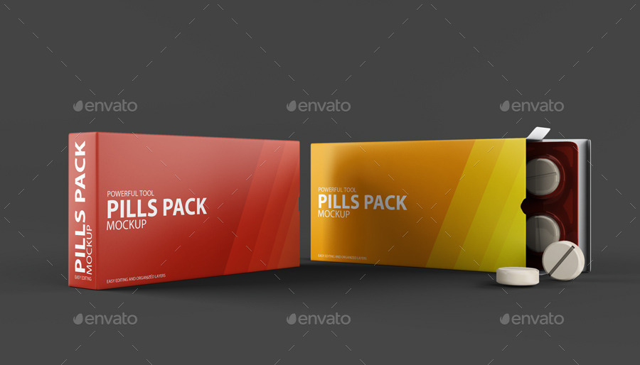 Pills Package Blister Box Mock