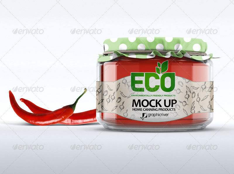 玻璃罐包装设计PSD贴图模板Glass Jar Mockup
