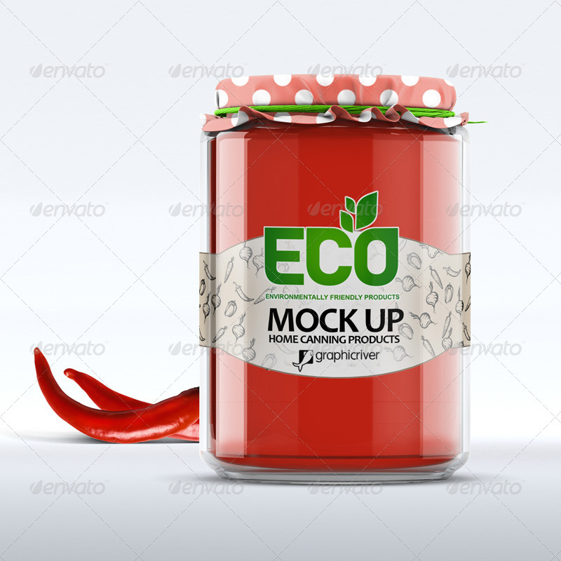 玻璃罐包装设计PSD贴图模板Glass Jar Mockup