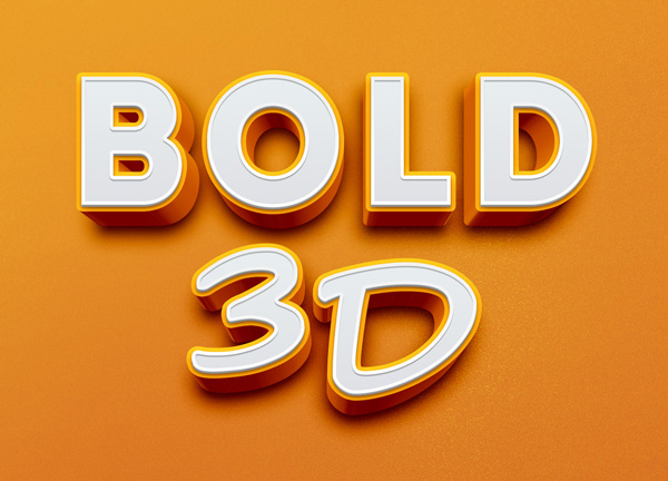 现代3D文本效果Bold 3D Text Effect
