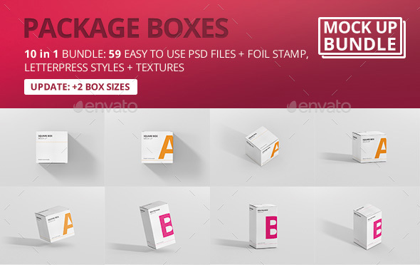 逼真高质量包装盒模型PSD贴图模板Package Box M
