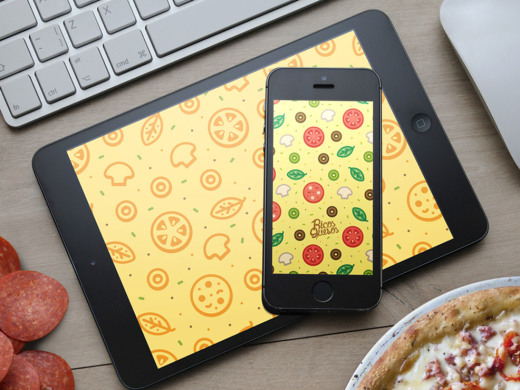披萨食物风格无缝拼接图案Pizza Pattern