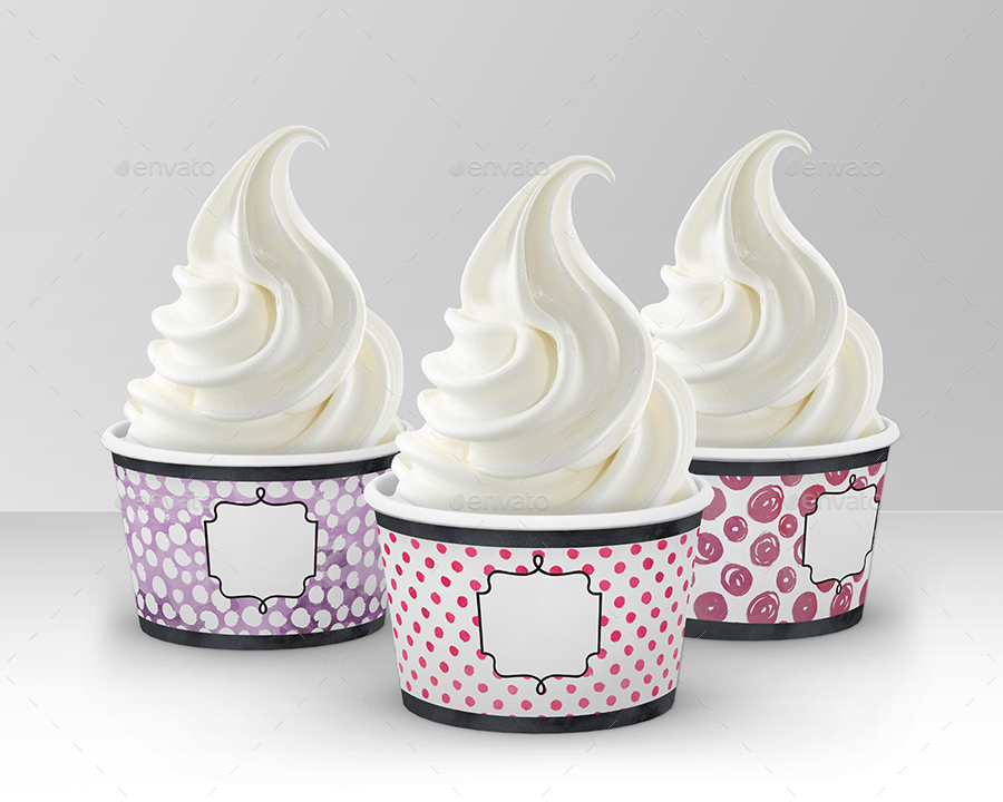 冰淇淋纸杯包装设计PSD贴图模板Packaging Mock