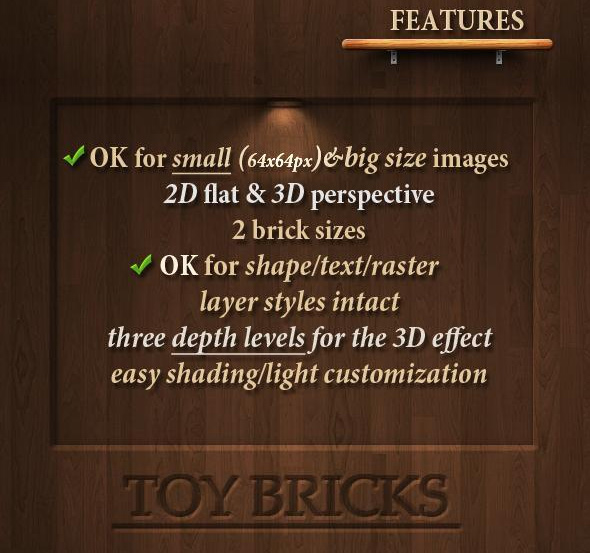 3D Toy Bricks Photoshop Action