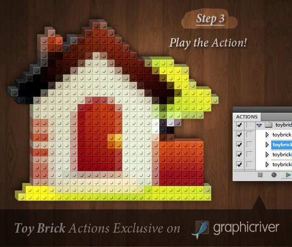 3D Toy Bricks Photoshop Action