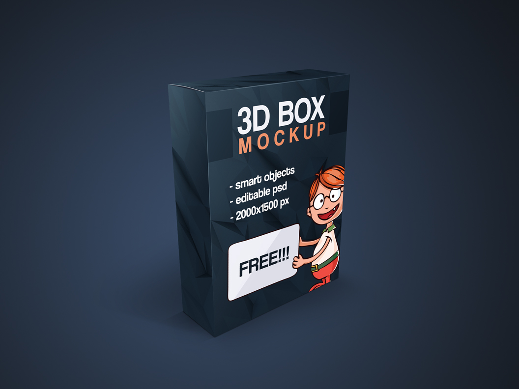 3D Box Mockup 软件包装贴图模板