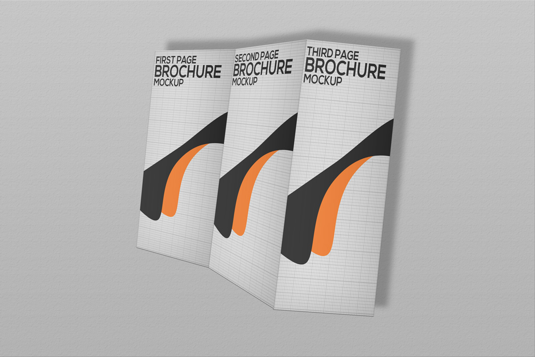 三折页模型PSD贴图模板Tri-Fold Brochure