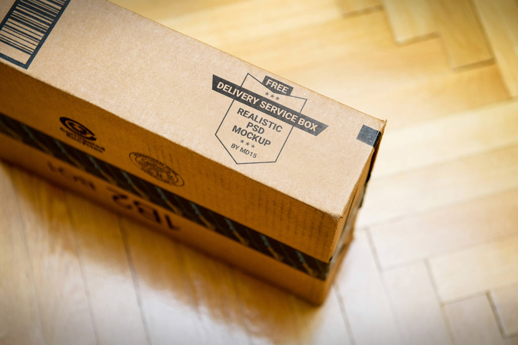 送货纸箱包装设计PSD贴图模板Delivery Servic