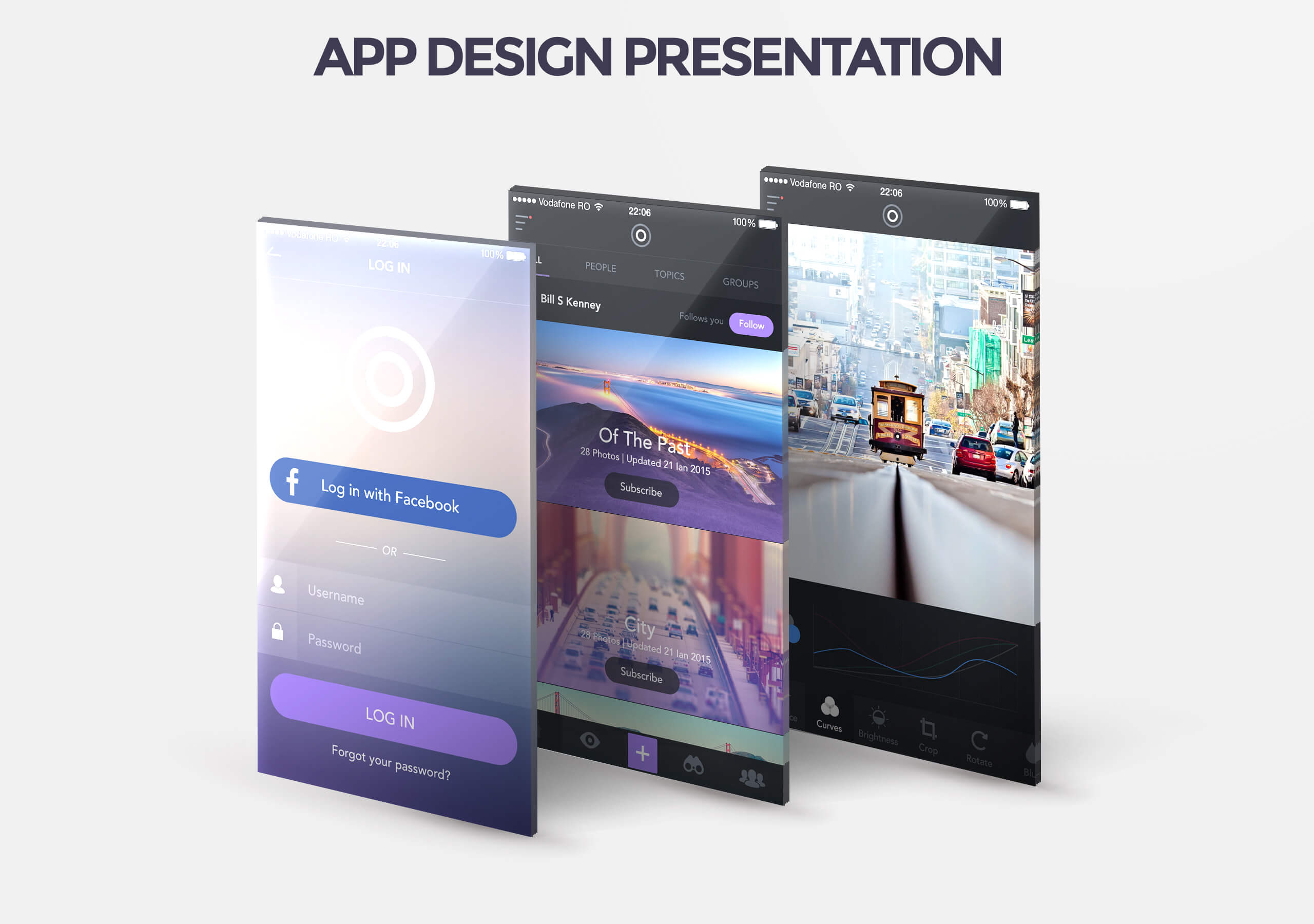 APP应用程序展示PSD贴图模板App Design Pre