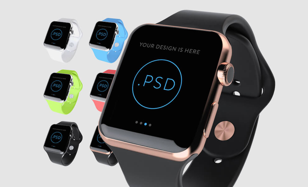 苹果手表模型PSD贴图模板Apple Watch Mocku