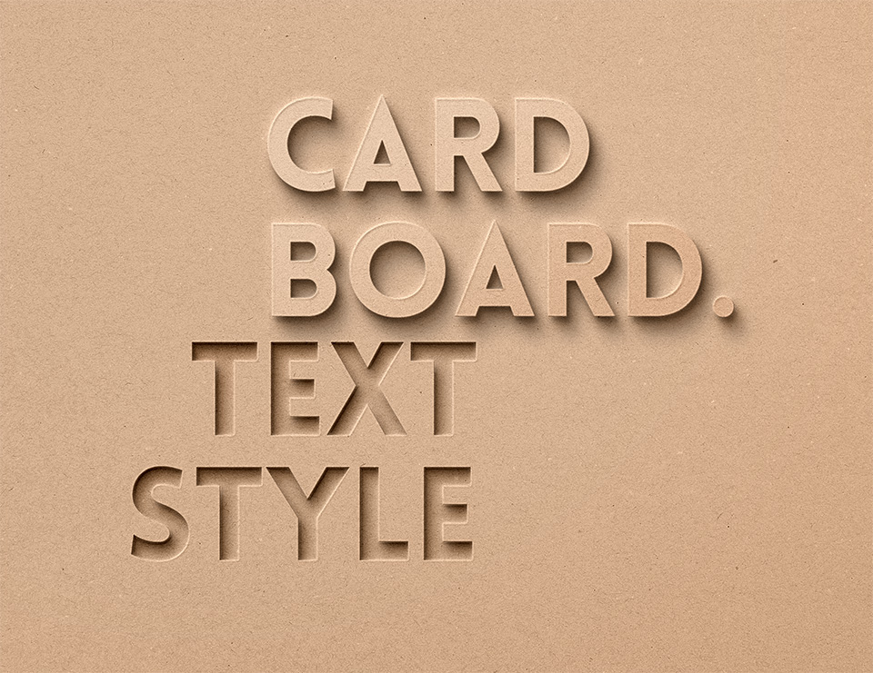 纸质凹凸的字体特效Card Board Psd Text E