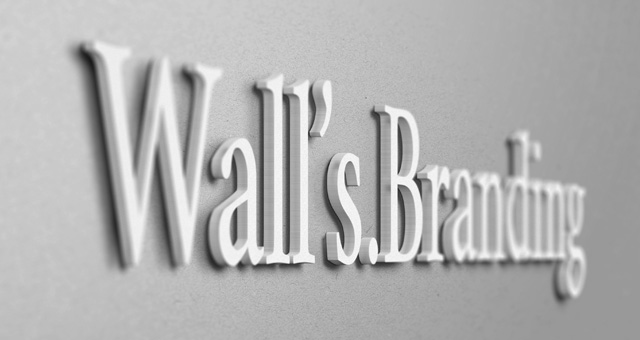 墙壁3D立体徽标PSD贴图样机Wall Branding L