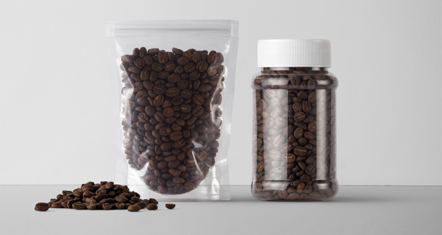 咖啡包装模型PSD贴图模板Plastic Coffee Pa