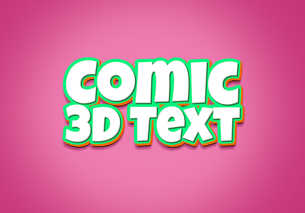 3D卡通效果文字特效3D Comic Text Effect