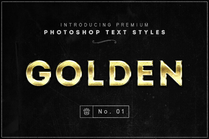 3款金色文字样式3 Photoshop Gold Text