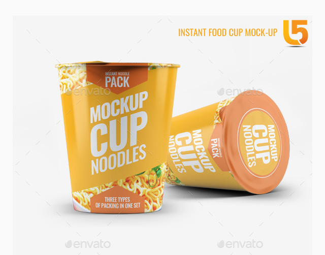 泡面盒包装设计PSD贴图模板Instant Food Cup