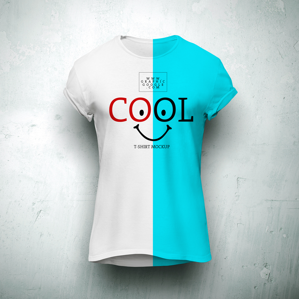 T恤短袖模型PSD贴图模板Cool T-Shirt Mock