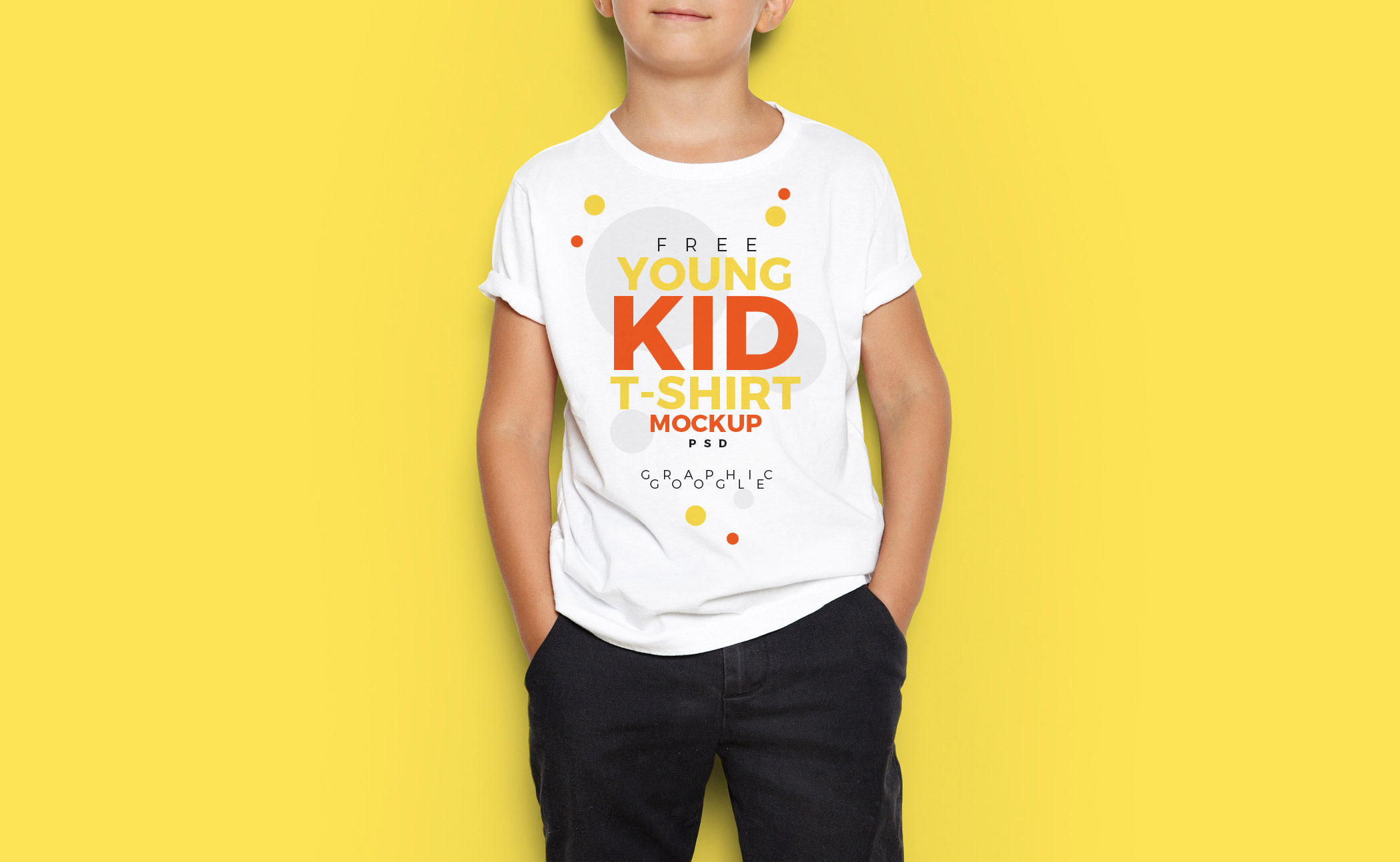 儿童T恤短袖模型PSD贴图模板Free Young Kid