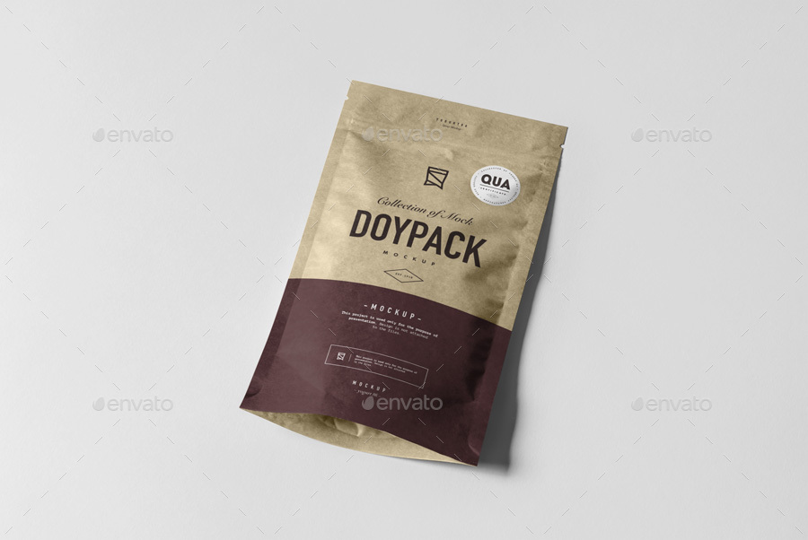 塑料袋包装设计模型PSD贴图模板Doypack Mock-u