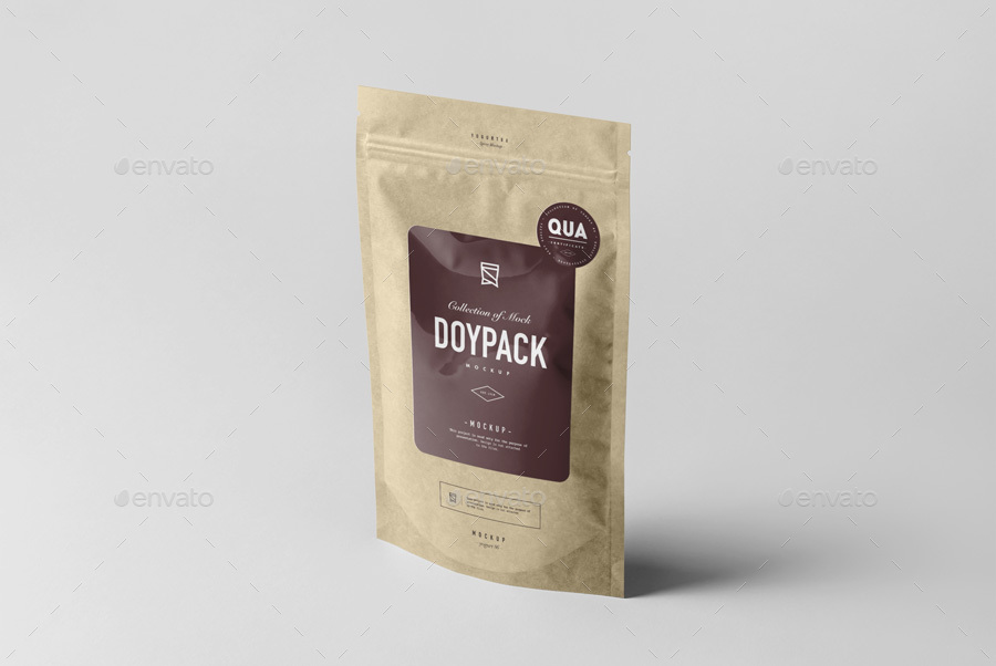 塑料袋包装设计模型PSD贴图模板Doypack Mock-u