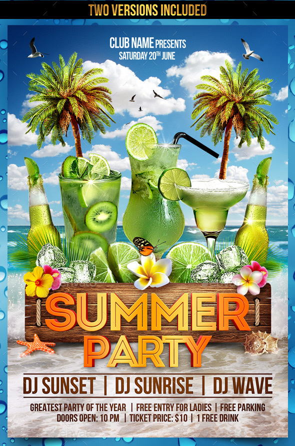 夏季促销海报Summer Party Flyer Templ