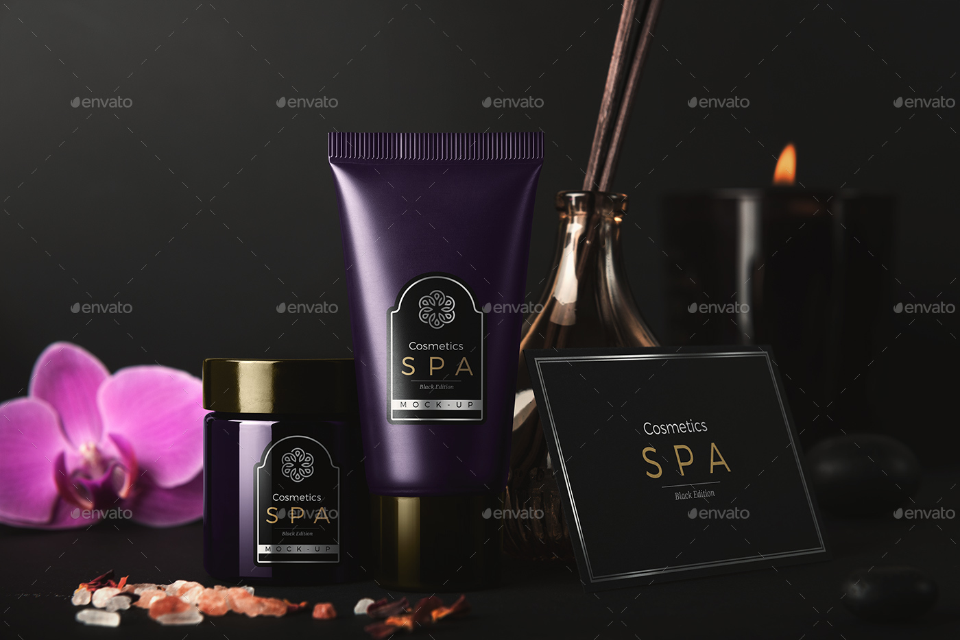 优质SPA化妆用品模型PSD贴图样机SPA Cosmetic