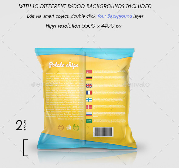 零食包装设计PSD贴图模板Snack Bag Mockup