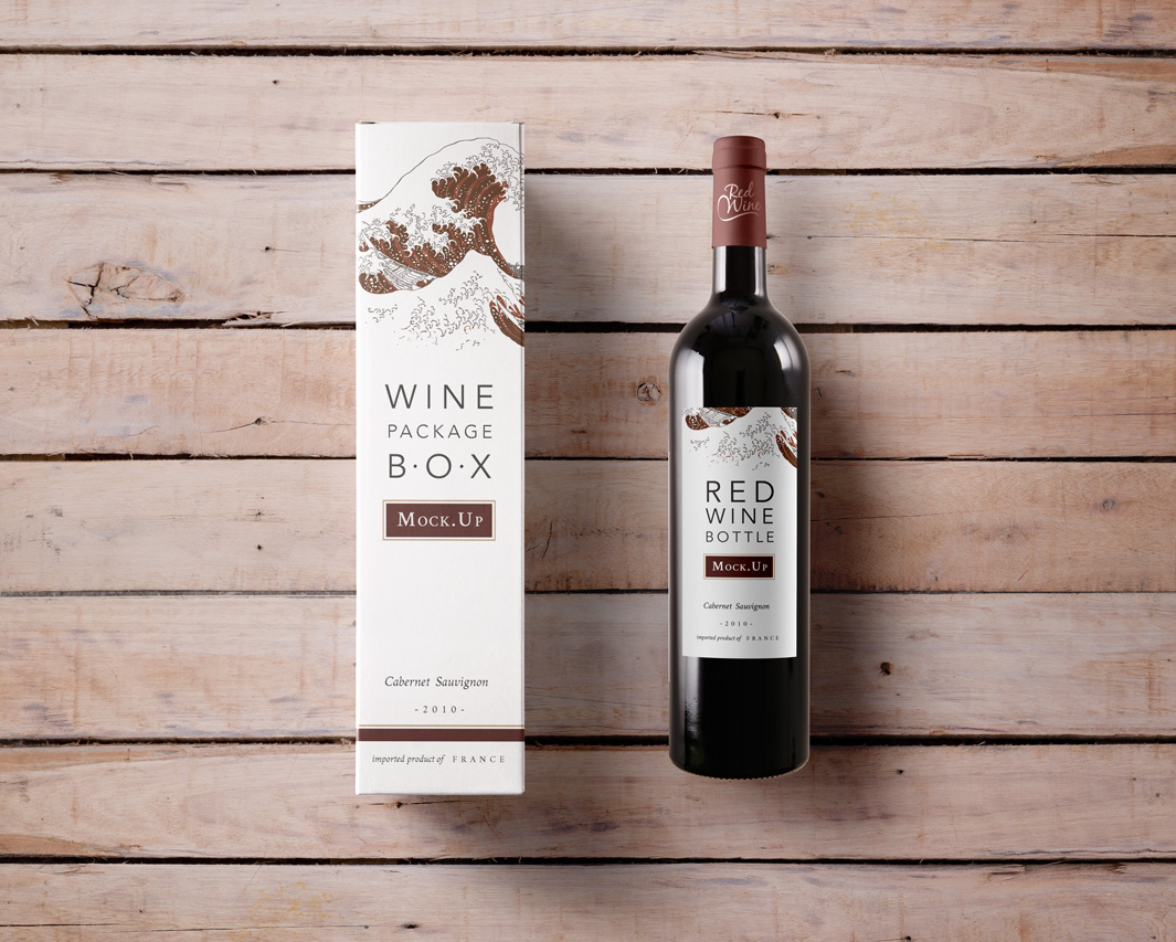 酒盒包装设计PSD贴图模板Psd Wine Box Mock