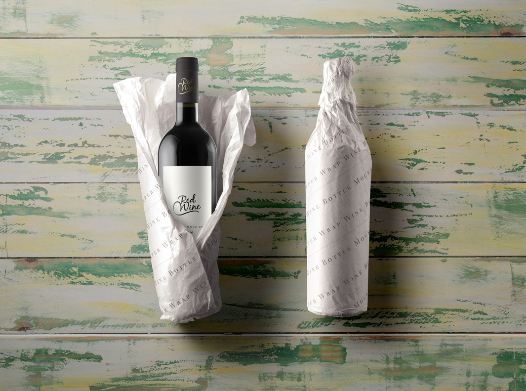 酒瓶包装模型PSD贴图模板Wine Bottle Psd P