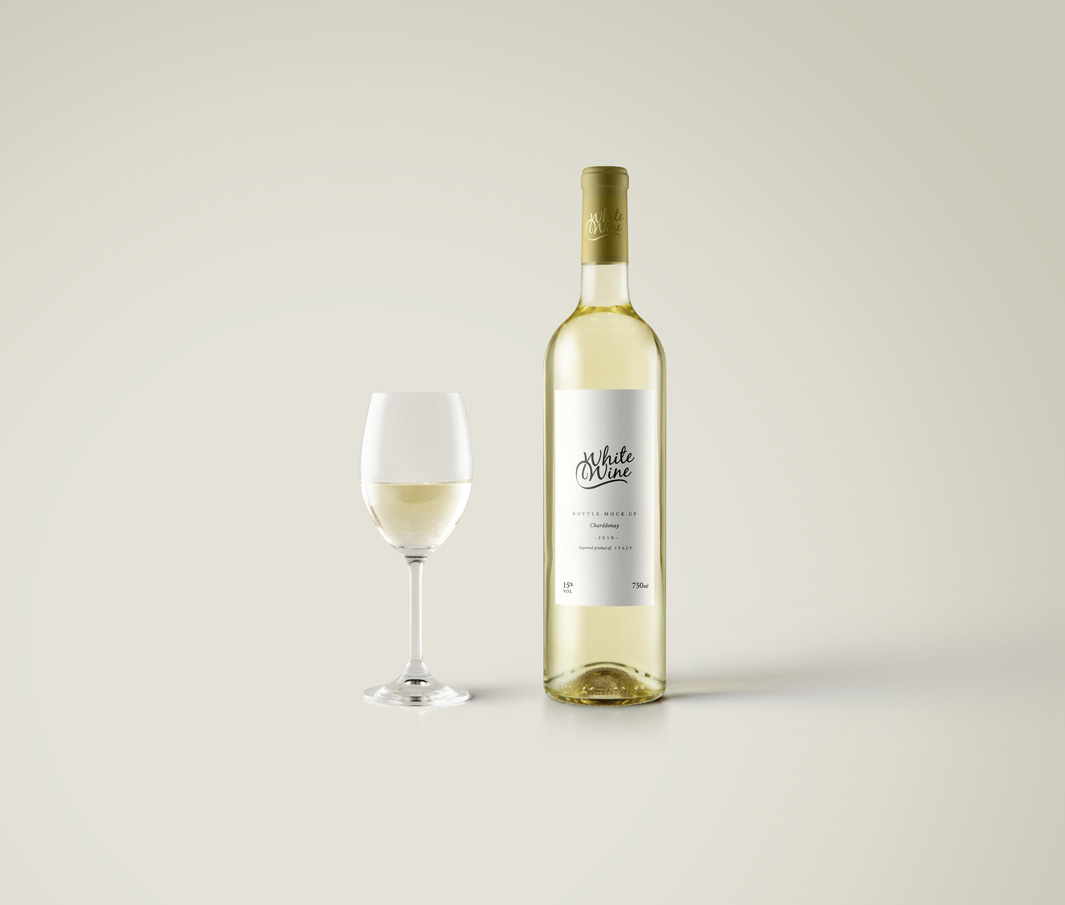 白葡萄酒包装设计PSD贴图模板Psd White Wine