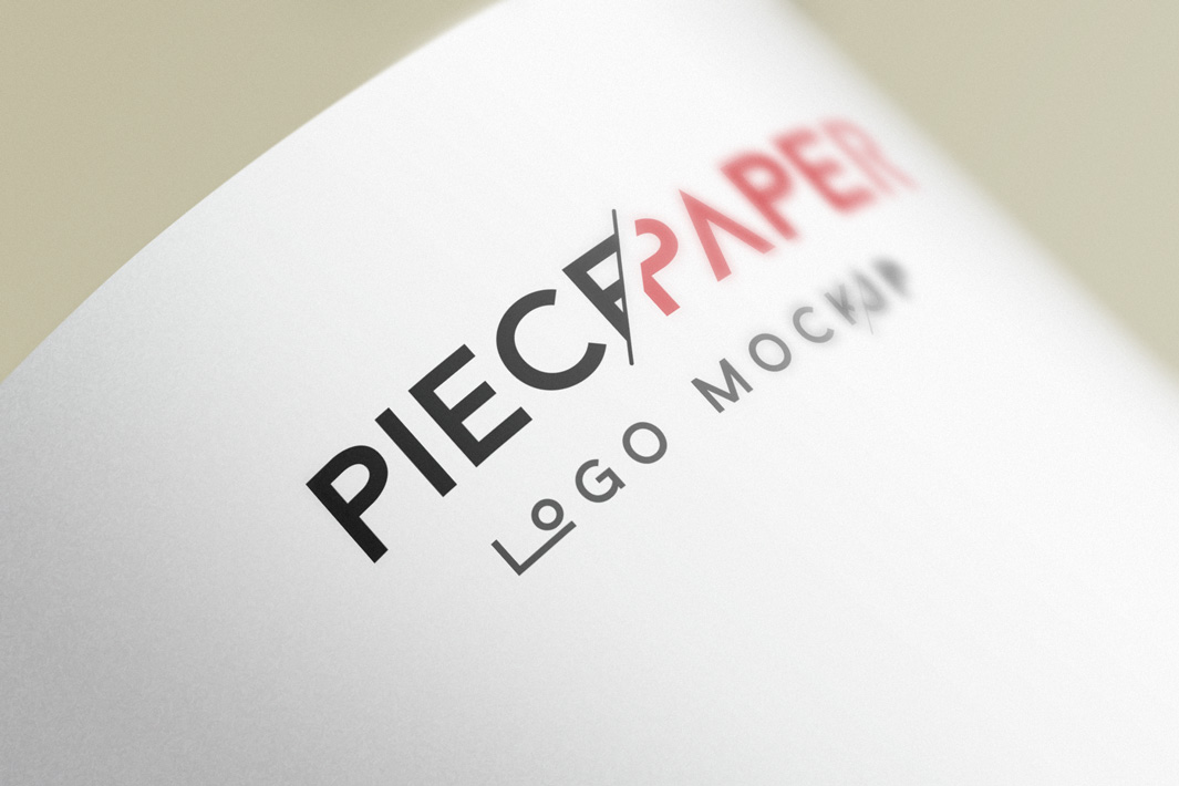 纸质印刷效果徽标logo贴图PSD模板Paper Logo