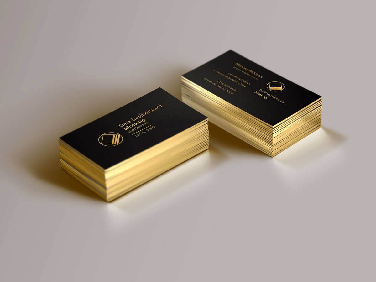 金边名片贴图PSD模板Psd Business Card M