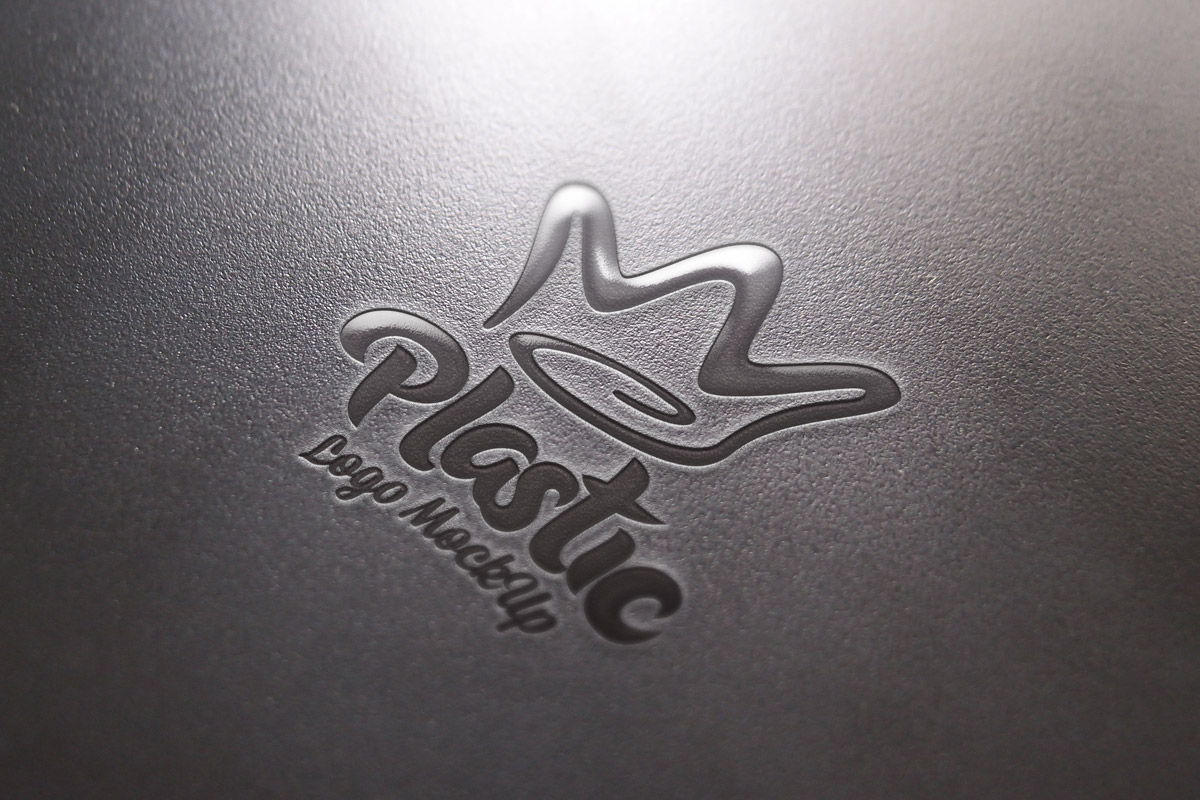 塑料徽标贴图PSD模板Plastic Logo Mock-U