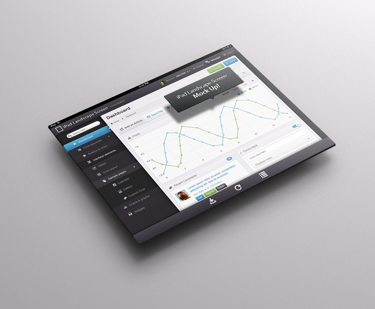 透视网页展示PSD模板Perspective Tablet