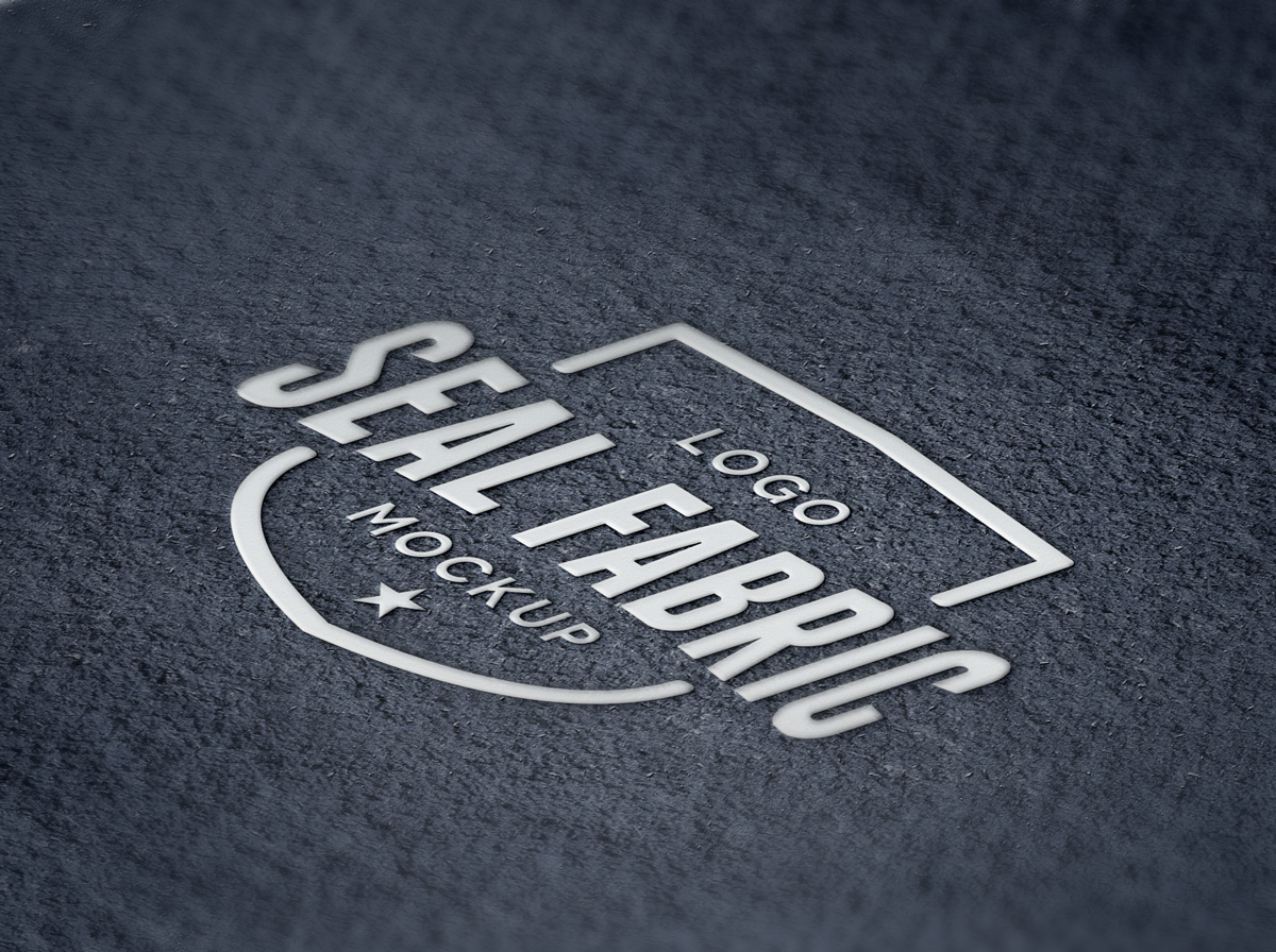 纺织物徽标logo贴图样机PSD模板Fabric Logo