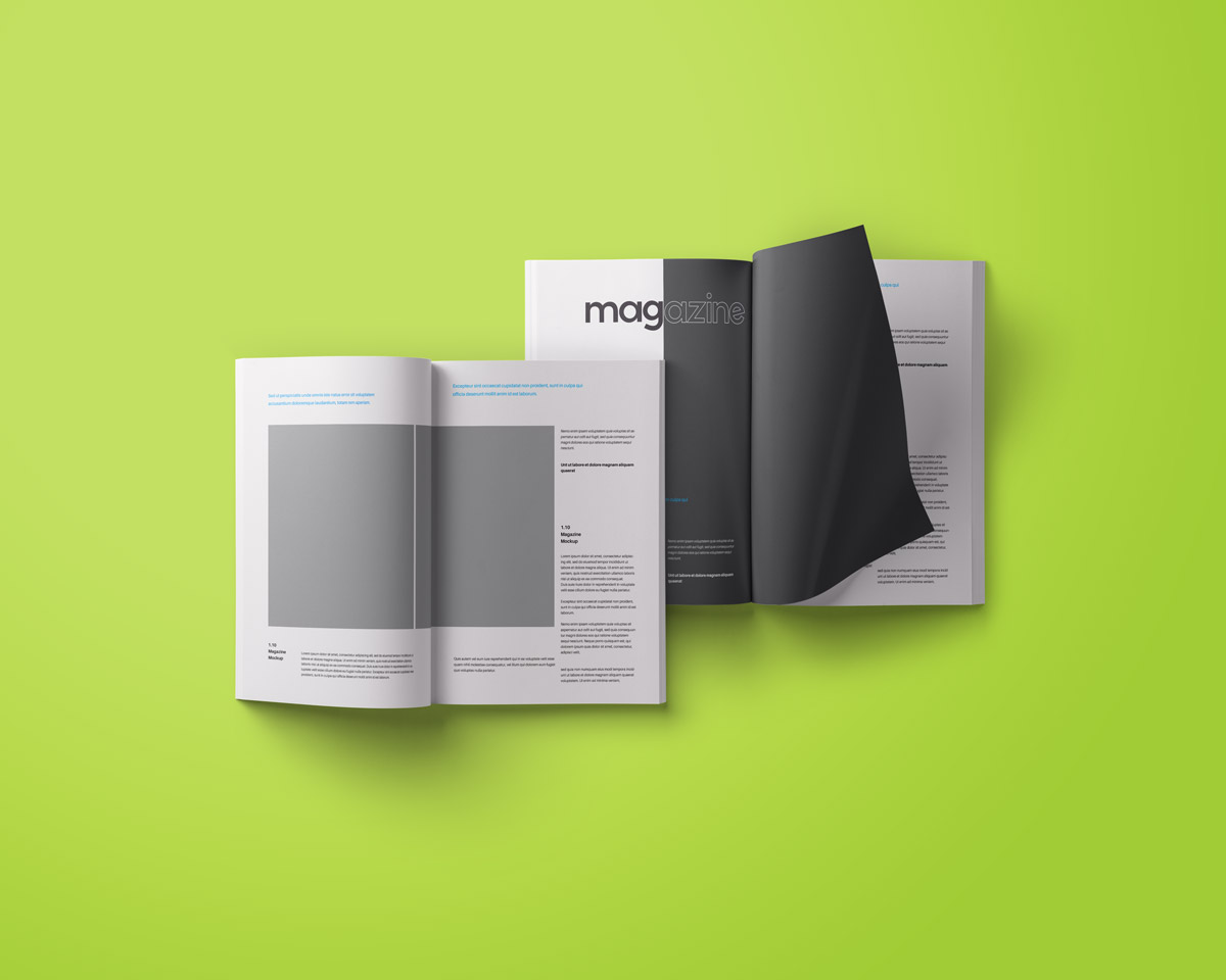 折叠风格书籍杂志模型PSD模板Folded Psd Maga