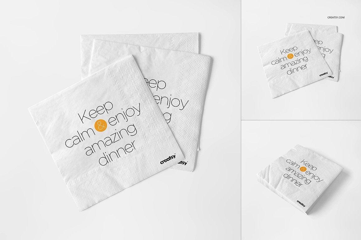 Napkin Mockup Set 餐厅纸巾品牌贴图