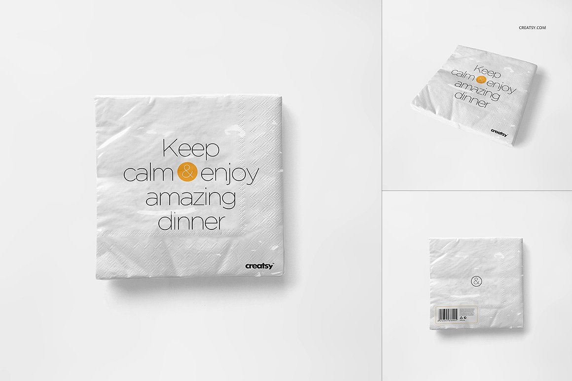 Napkin Mockup Set 餐厅纸巾品牌贴图