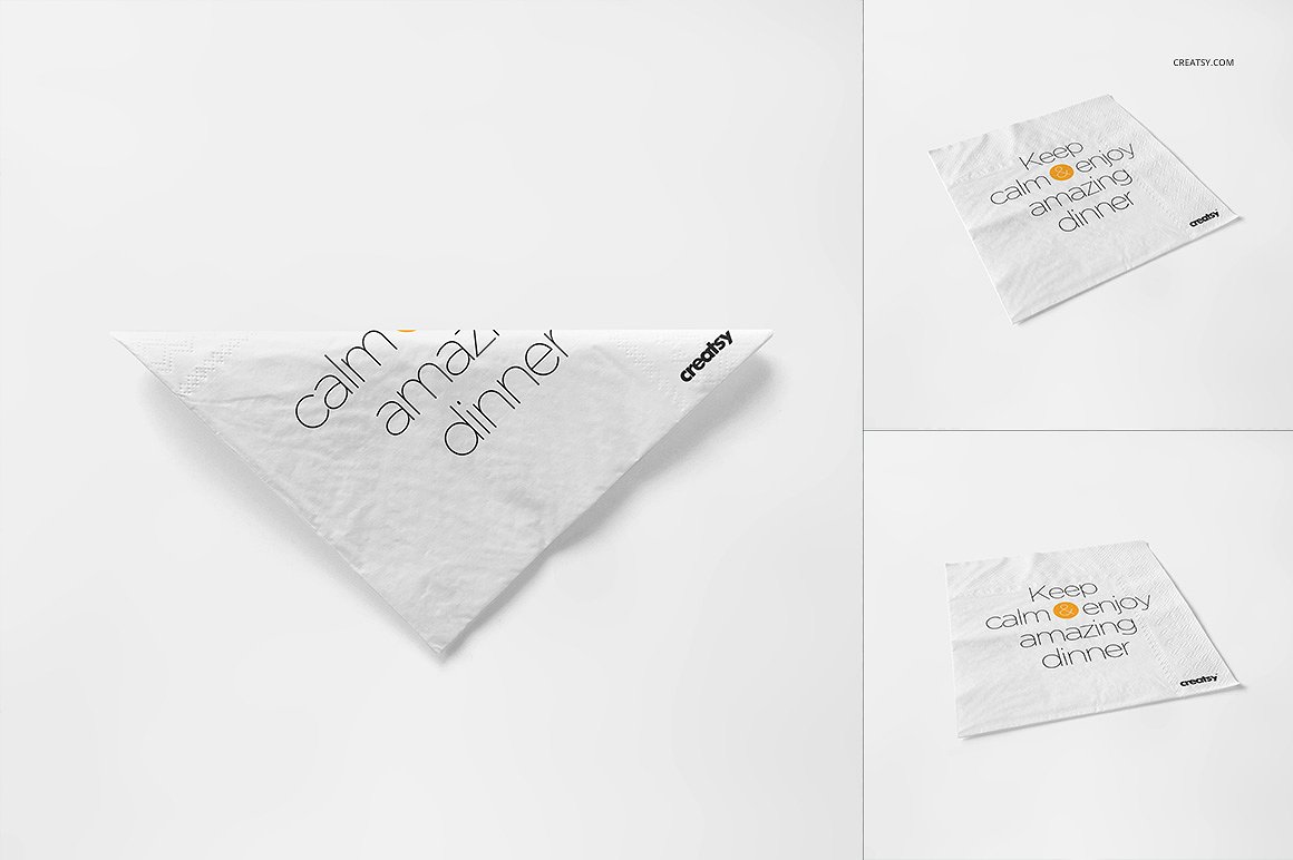 Napkin Mockup Set 餐厅纸巾品牌贴图