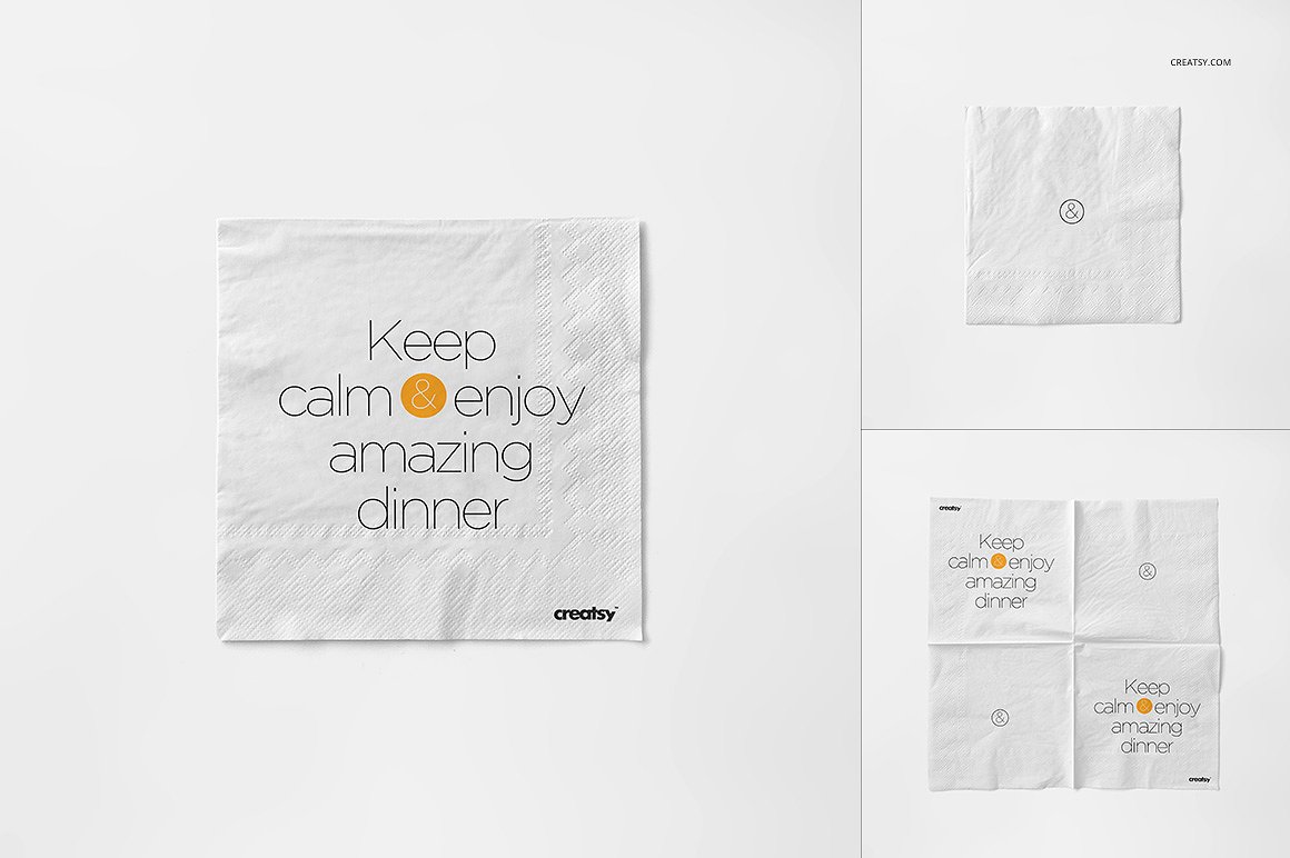 Napkin Mockup Set 餐厅纸巾品牌贴图