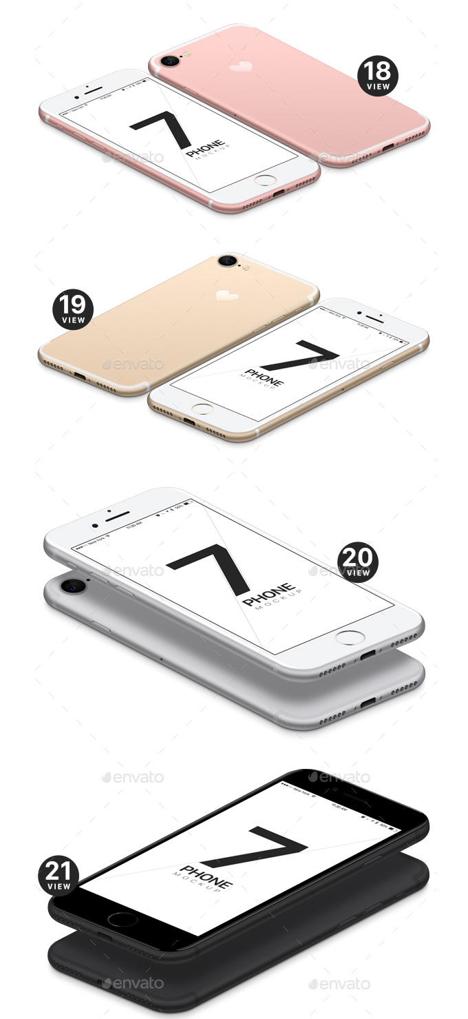不同角度iPhone7模型iPhone 7 and 7 Pl