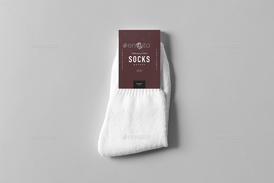 袜子包装标签设计模型PSD模板Socks Package M