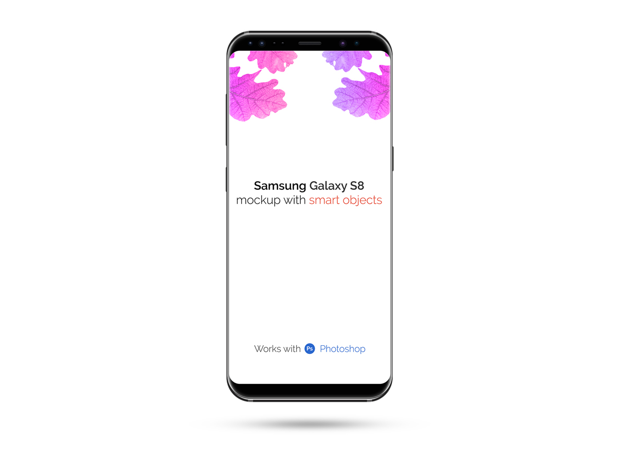 三星Galaxy S8贴图样机PSD模板Samsung Ga