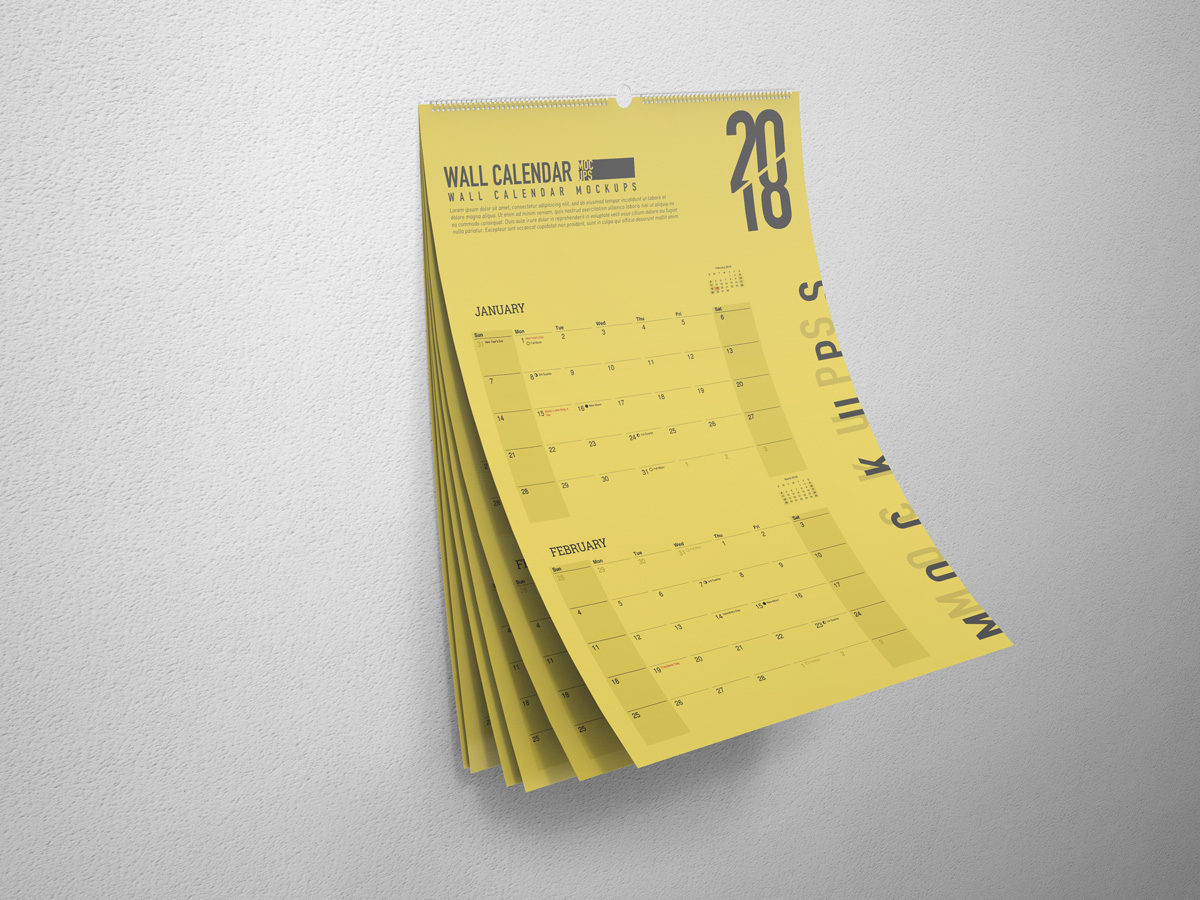 挂历模型PSD模板Wall Calendar Mockups