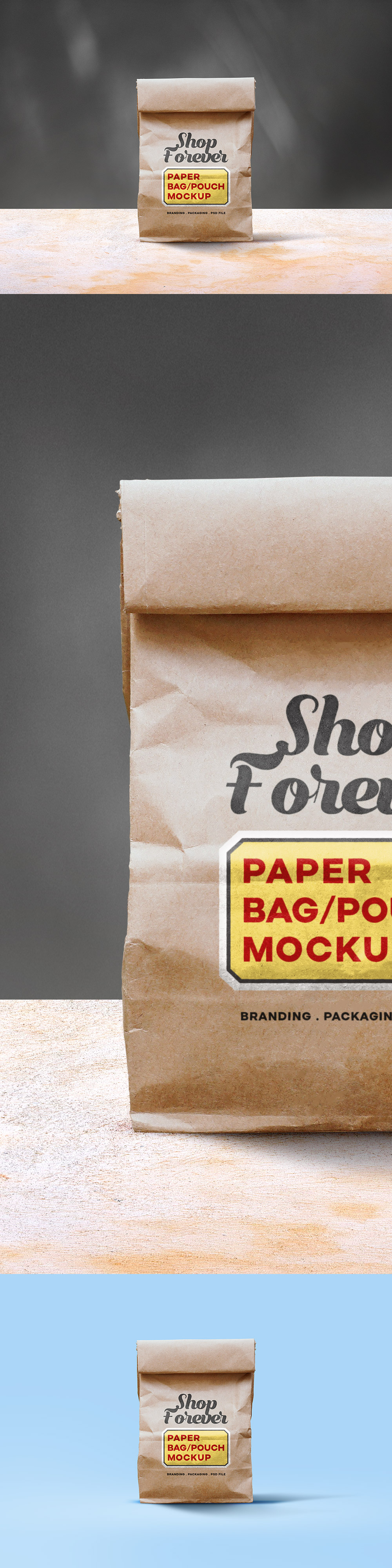 纸袋包装贴图样机PSD模板Paper Bag Mockup