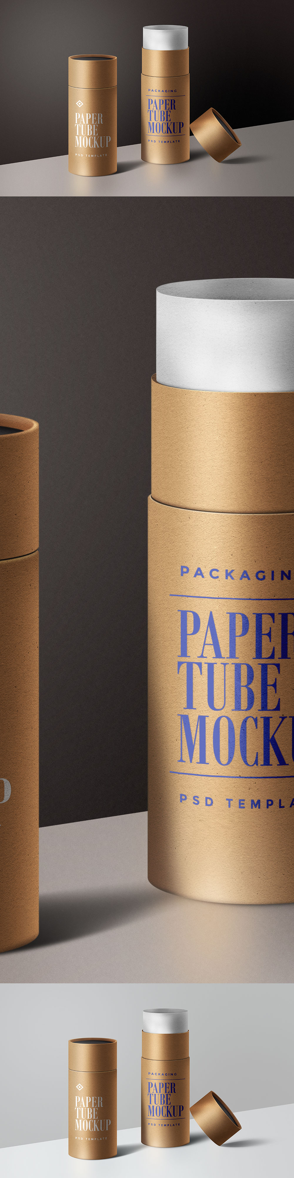 铅笔筒包装设计PSD模板Paper Tube Packagi