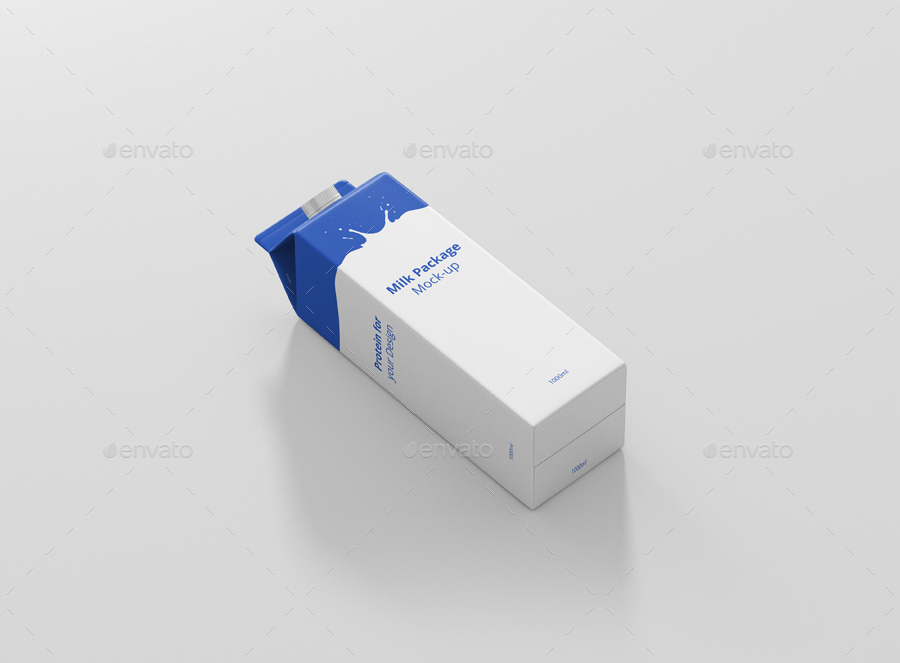 牛奶盒包装PSD模板Juice Milk Mockup -