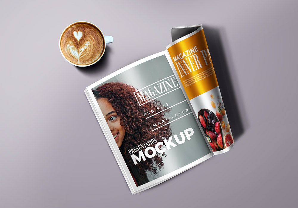 杂志内页设计PSD模板Magazine Mockup PSD