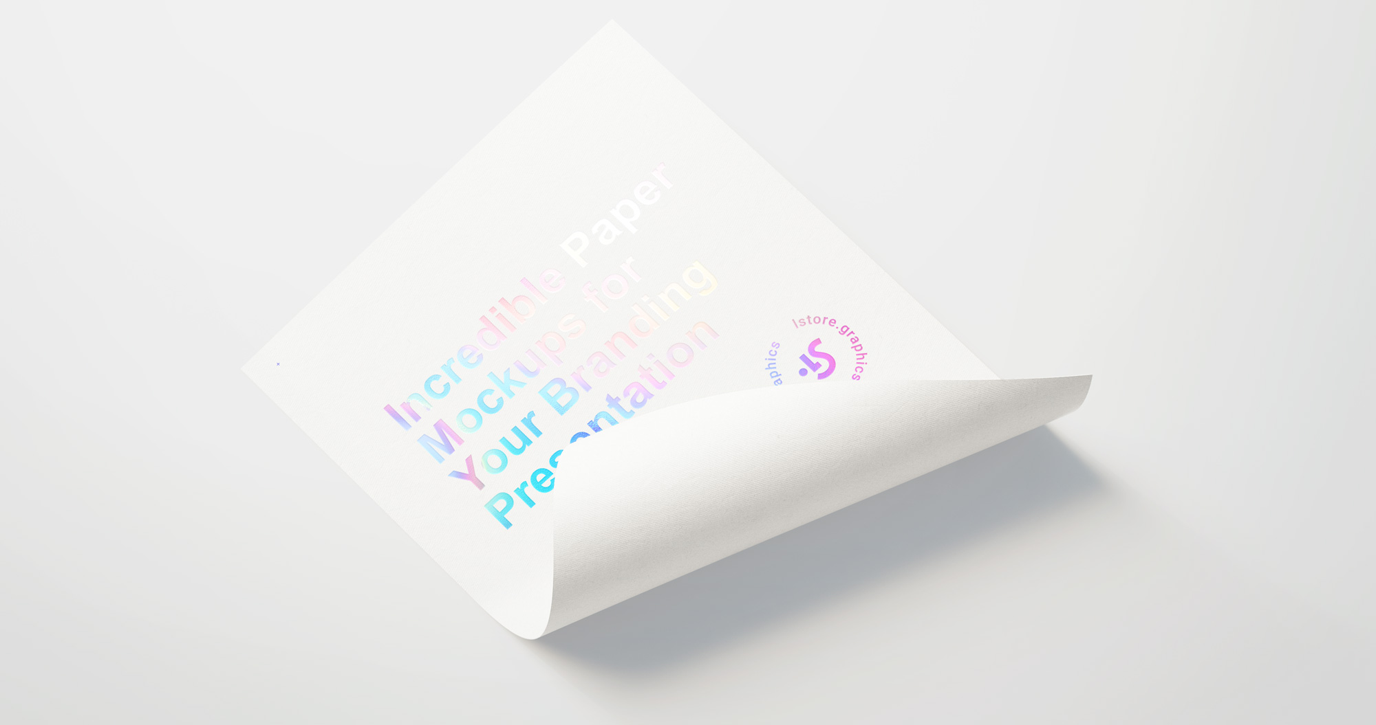 弯曲A4纸质品牌模型PSD模板Paper Branding