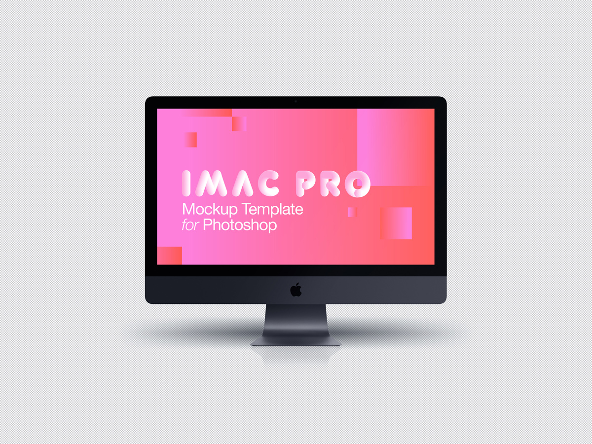 苹果电脑贴图样机PSD模板iMac Pro 2017 Dar